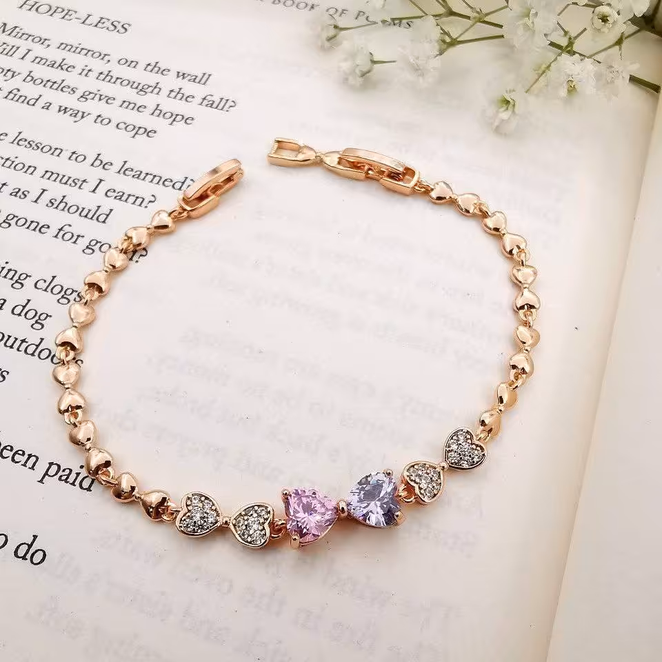 دستبندژوپینگ نگین رنگی بسیارباکیفیت و پرطرفدارصددرصدرنگ ثابت وضدحساسیت