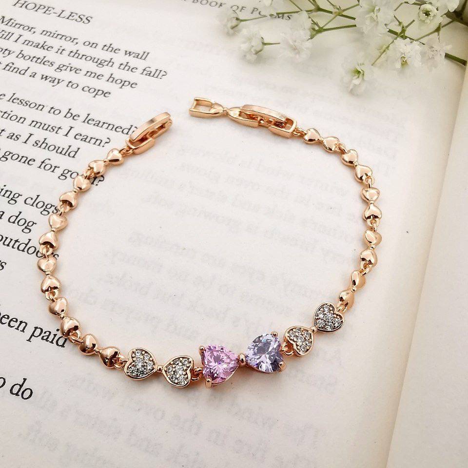 دستبندژوپینگ نگین رنگی بسیارباکیفیت و پرطرفدارصددرصدرنگ ثابت وضدحساسیت