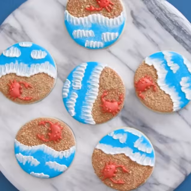 کوکی دکوراتیو (رویال آیسینگ) طرح خرچنگ، مطابق طرح و رنگ دلخواه شما
