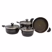 سرویس قابلمه 7 پارچه هلنا طرح چدن زنبوری