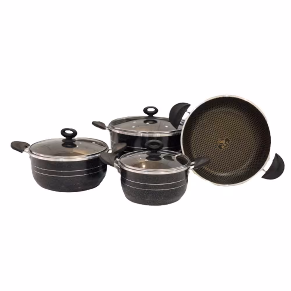 سرویس قابلمه 7 پارچه هلنا طرح چدن زنبوری