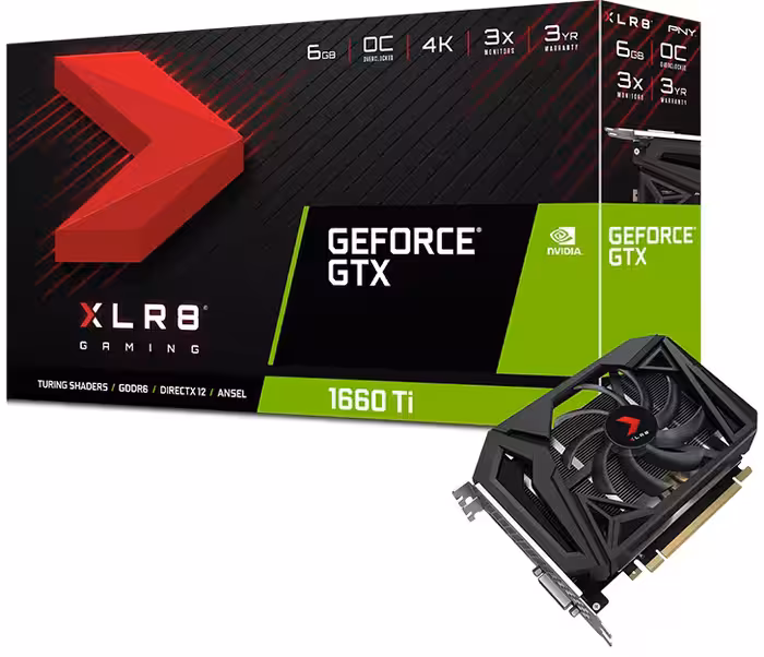 کارت گرافیک پی ان وای مدل GeForce GTX 1660 Ti XLR8 Gaming OC  با حافظه 6 گیگابایت