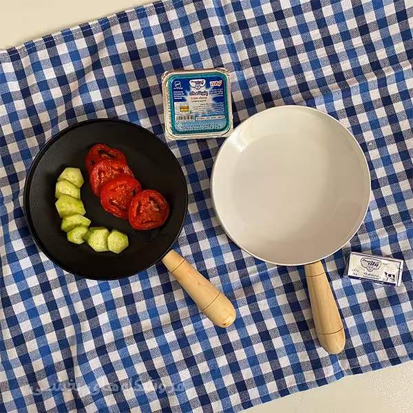 سینی سرو  مدل دسته چوبی سایز کوچک