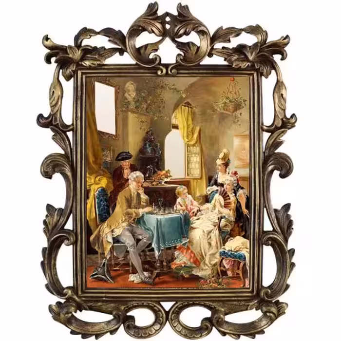 تابلو آینه ای پلی رزین مدل THE CHESS PLAYER کد PH-70017-A2