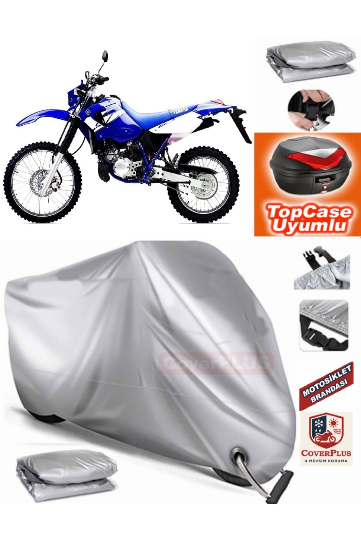 چادر موتورسیکلت YAMAHA DT 125 R کیسه عقب سازگار با موتور اتصال قفل AutoZEL