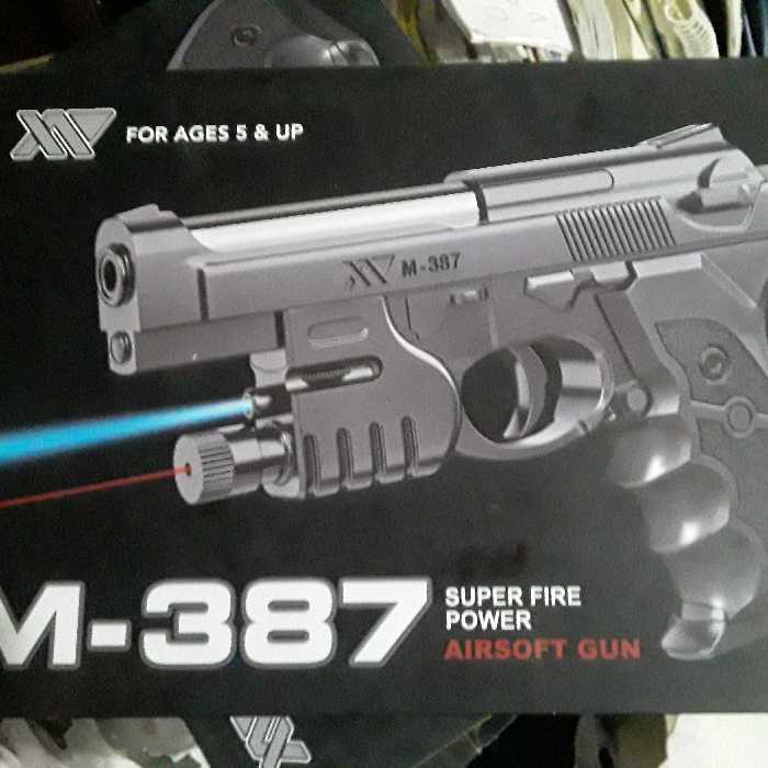 اسباب بازی تفنگ ساچمه ای خشابی لیزر دار مدل M387