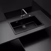 سینک گرانیتی مشکی  تک لگنه بدون سینی