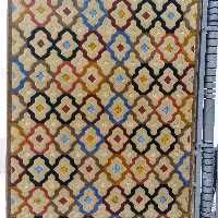 فرش پاتریس  فرش گلیم مدرن 400شانه طرح دناشکلاتی سایز کناره یک در یک ونیم متری