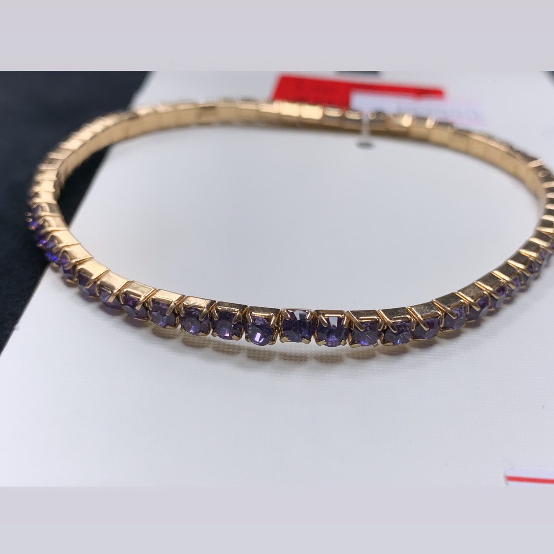 دستبند کشی  با نگین کاری بنفش سایز بزرگ 