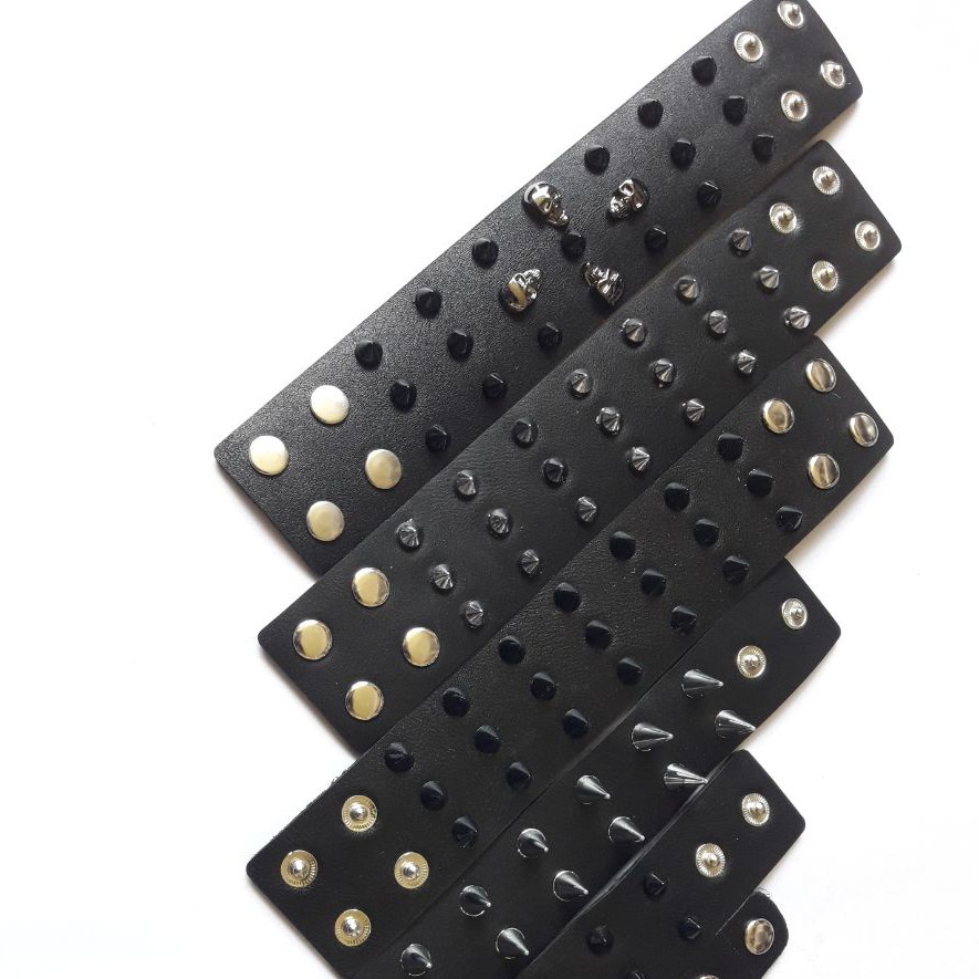 دستبند چرم پهن سه لاین