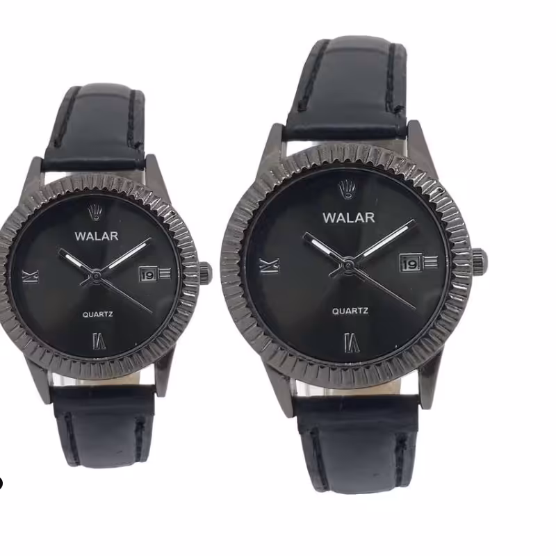 ست ساعت مچی عقربه ای زنانه و مردانه دسته چرم