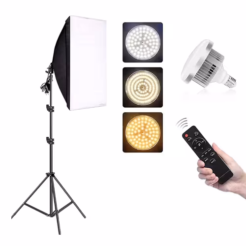 کیت سافت باکس لامپی Softbox 50×70 Bi-Color   پایه و لامپ