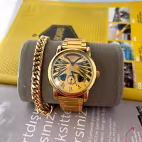 ست ساعت دستبند زنجیری طلایی مردانه 
ساعت مردانه زیرثانیه فعال طرح کارتیر
موتور ژاپن
یکسال گارانتی موتور
کیفیت عالی