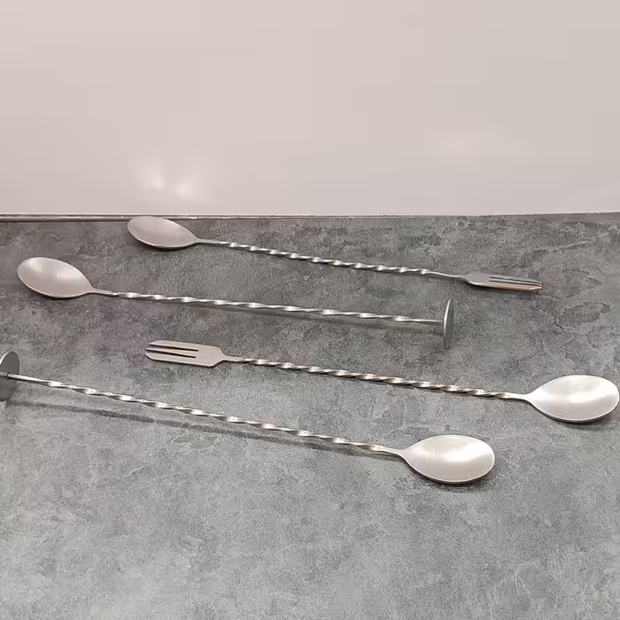 تال اسپون سی سانتی قاشق ته سکه ای و چنگالی سی سانتی (فروشگاه آنیسون) بار سرد