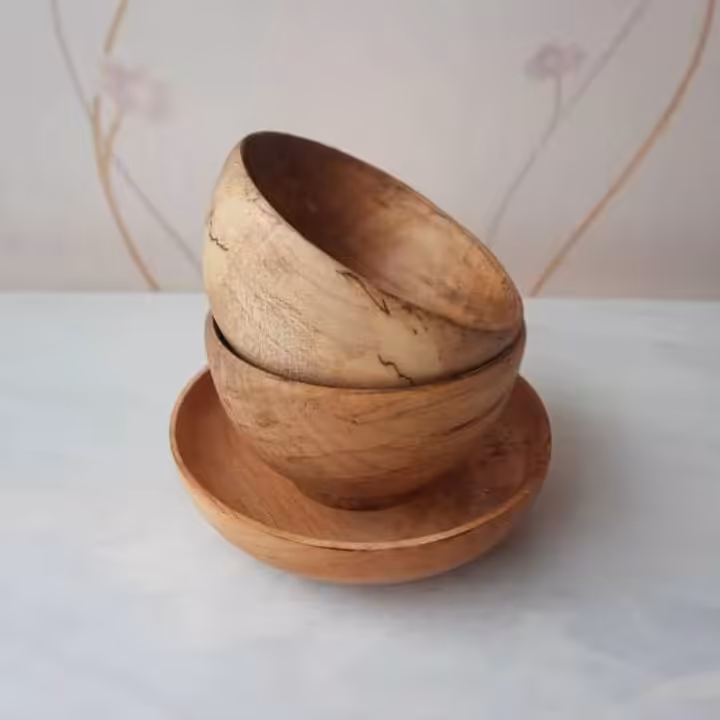 کاسه و بشقاب چوبی 