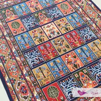 گلیم ماشینی 4 متری ( یک و نیم در دو و بیست و پنج ) طرح خشتی سرمه ای