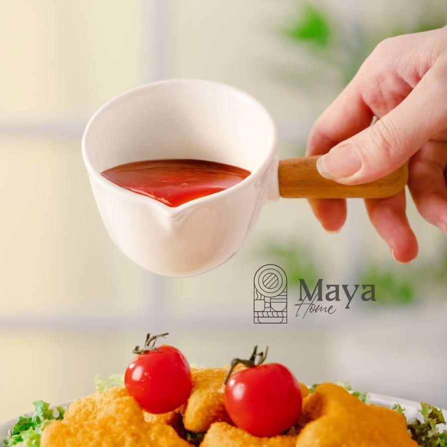 سس خوری چینی دسته چوبی