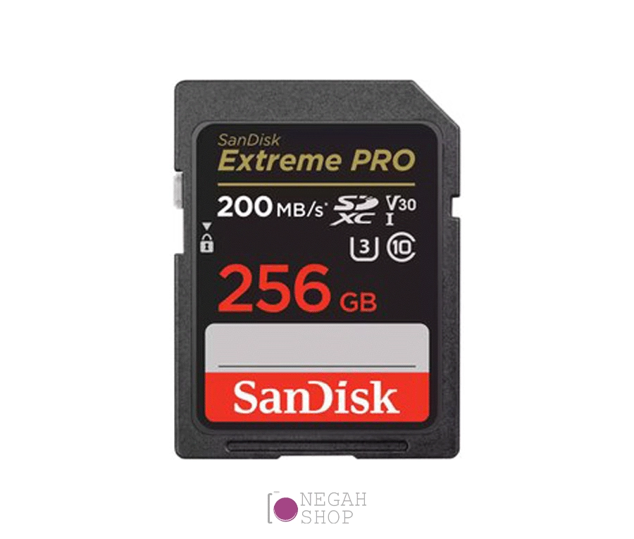 کارت حافظه SD سندیسک (SanDisk Extreme Pro) ظرفیت 256GB سرعت 200MB/s