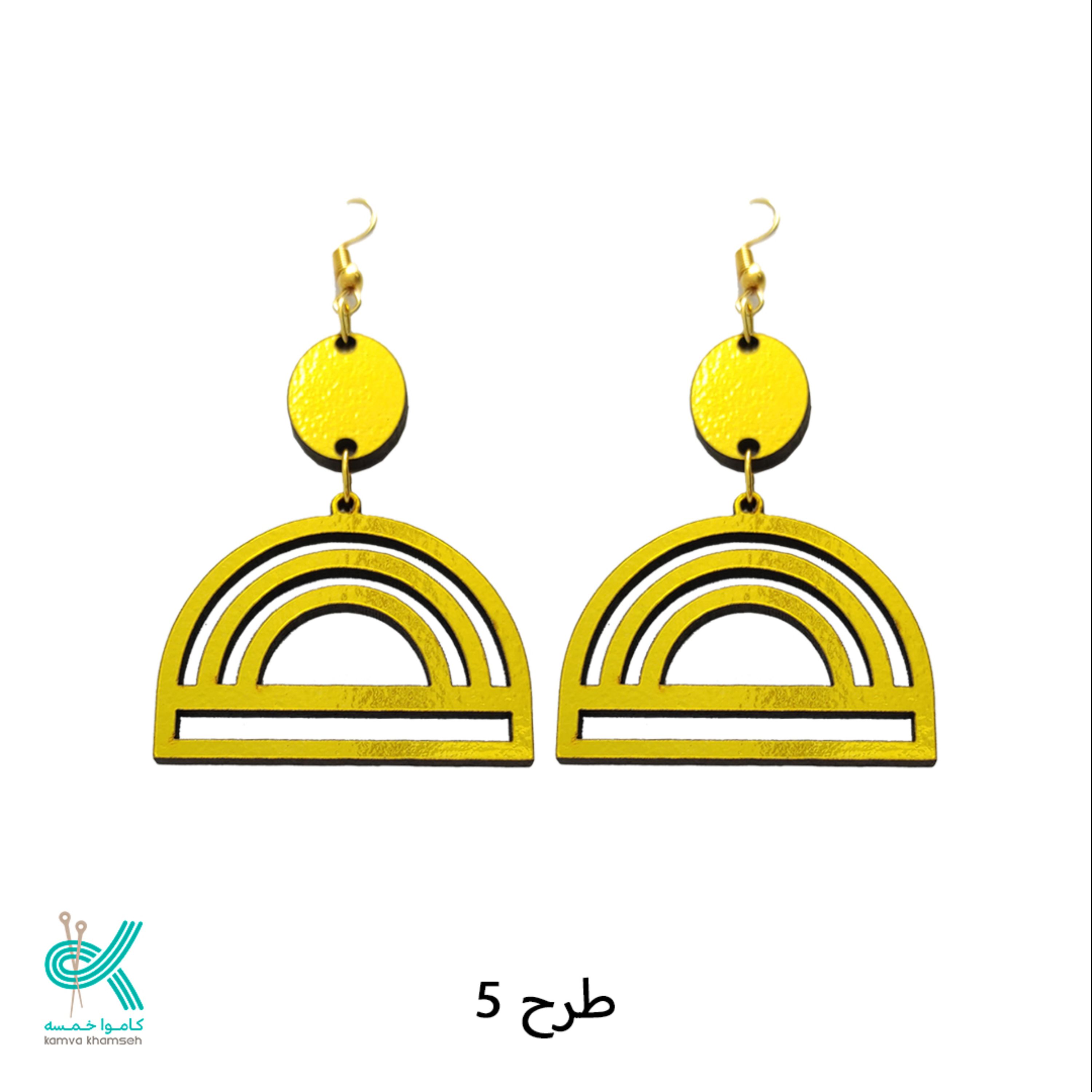 گوشواره پلکسی طلایی طرح 5