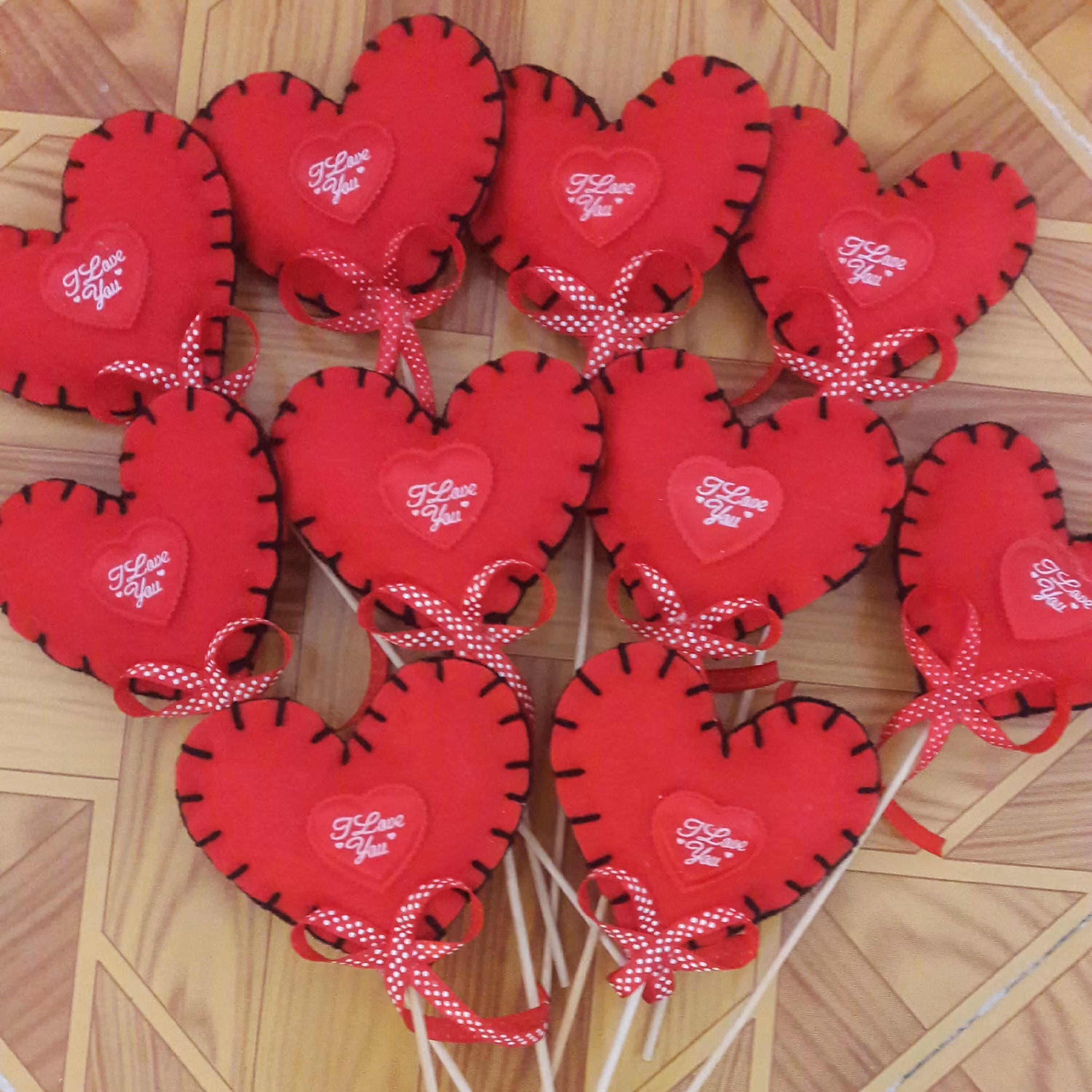 قلب نمدی ولنتاین دست ساز بسته ده تایی 