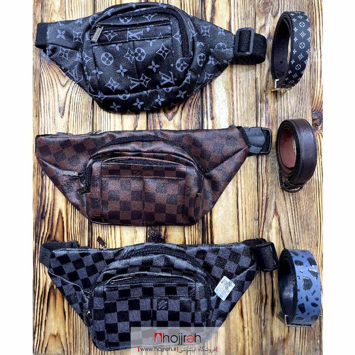 اطلاعات ، قیمت و خرید ست کیف کمری و کمربند چرم کد AL67