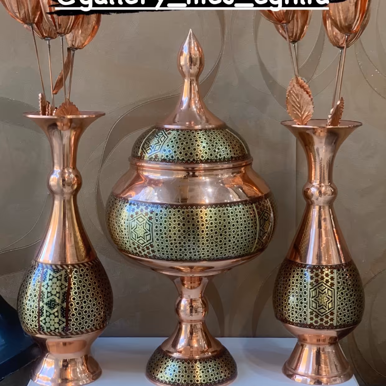 شکلات خوری و گلدان خاتم