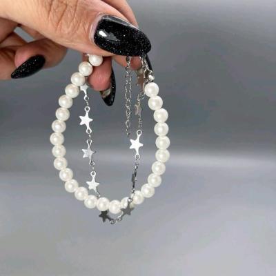 دستبند دو لاین مروارید و ستاره