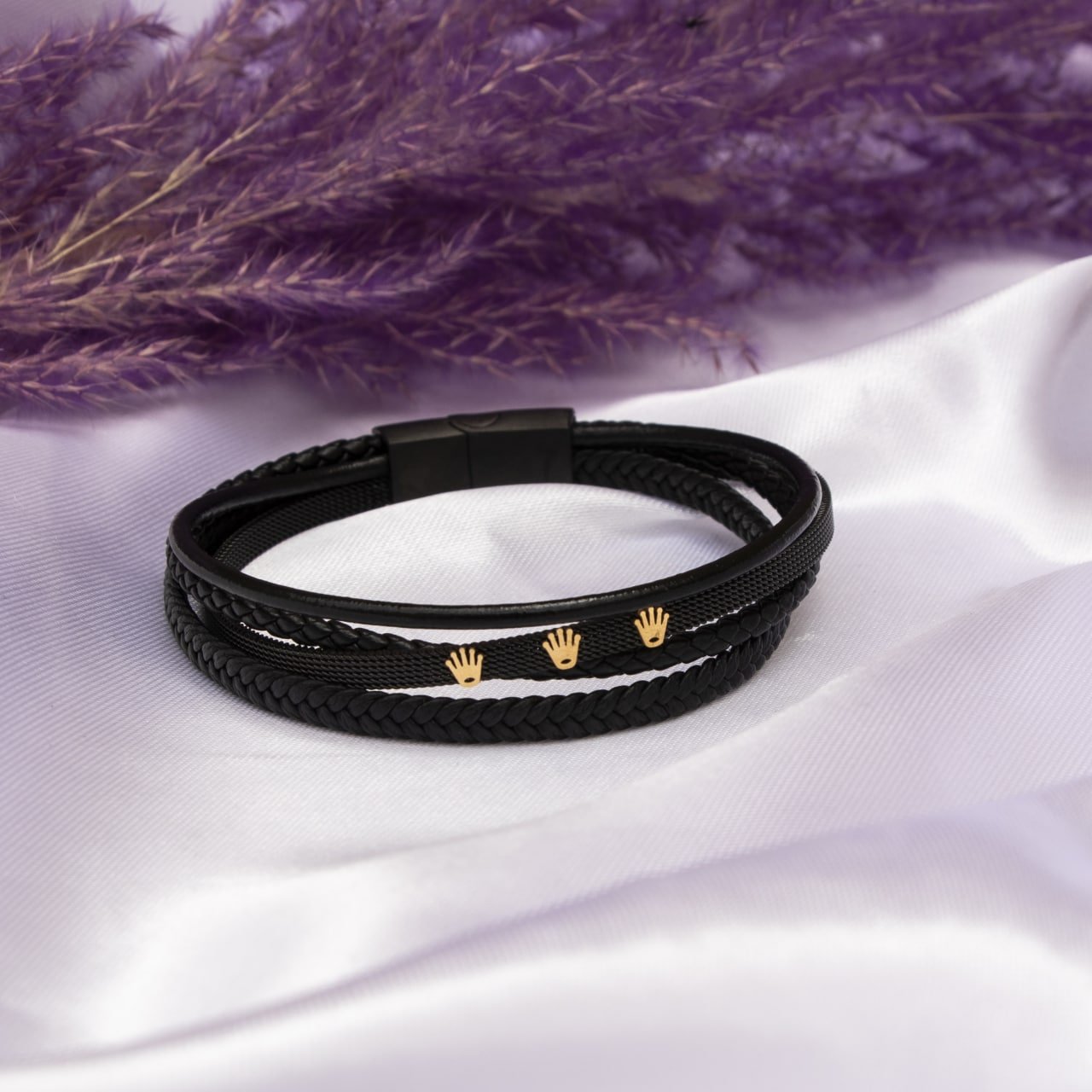 دستبند چرم  رولکس طلایی
109000313
