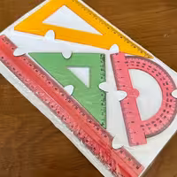 گونیا و نقاله خط کش ژله ای - 4تکه.       