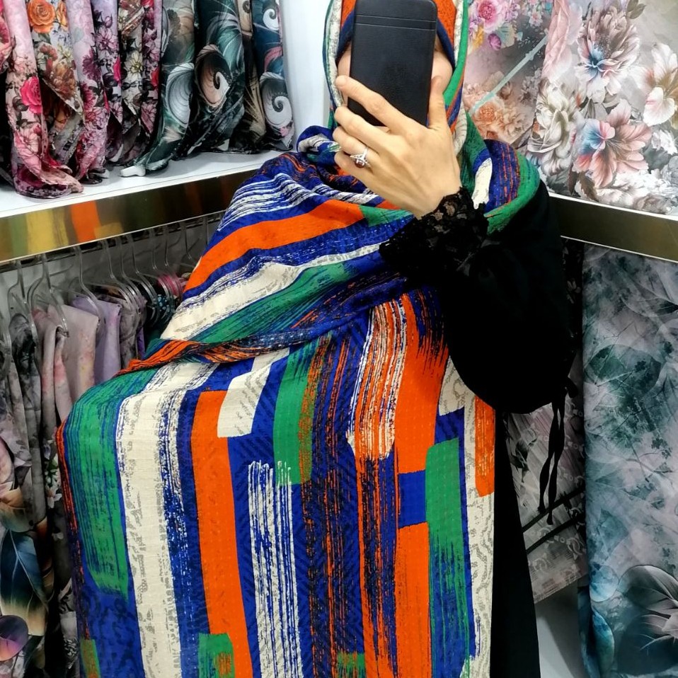شال دیجیتال تابستانه قواره 75در 2 متر منگوله دار