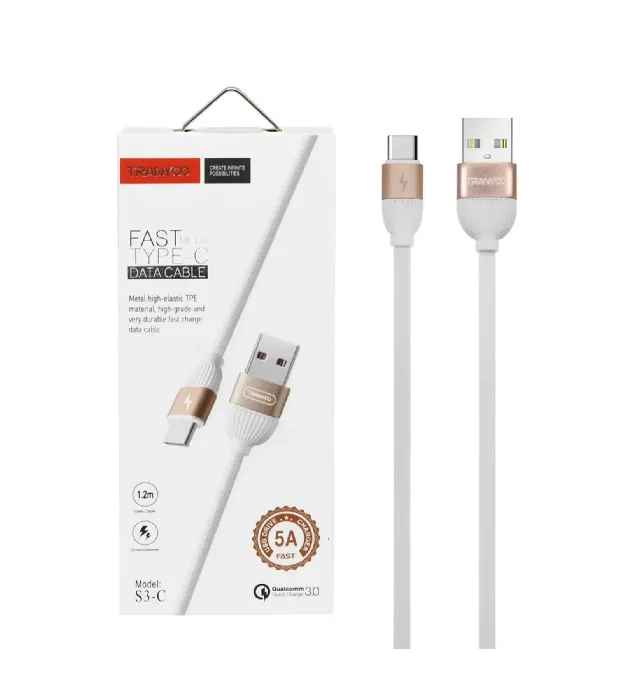 کابل شارژ فست 1.2 متری ترانیو Type-C مدل S3-C