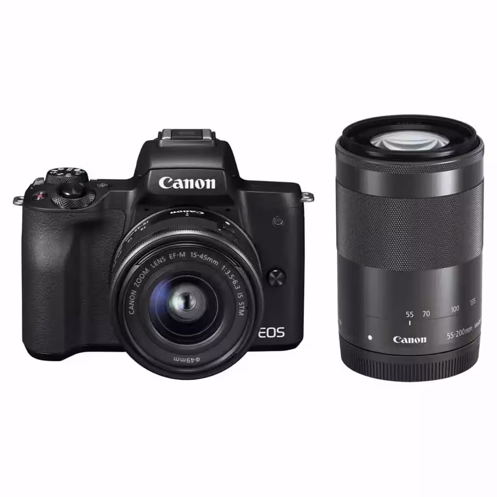 کیت دوربین بدون آینه کانن EOS M50 Mark II همراه لنزهای EF-M 15-45mm   55-200mm