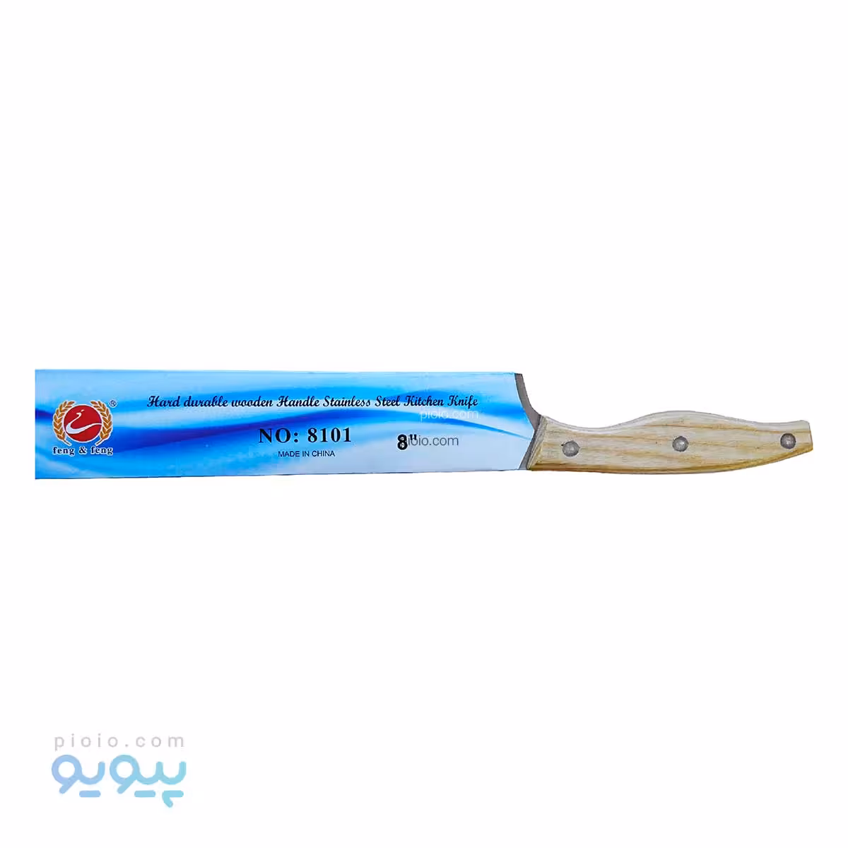 چاقو آشپزخانه دسته چوبی بزرگ کد 8101 تک و عمده