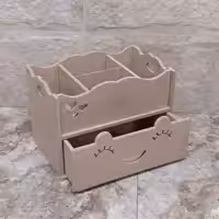 استند آرایشی چوبی طرح لبخند  خام و بدون رنگ   رنگاچوب