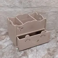 استند آرایشی چوبی طرح لبخند  خام و بدون رنگ   رنگاچوب