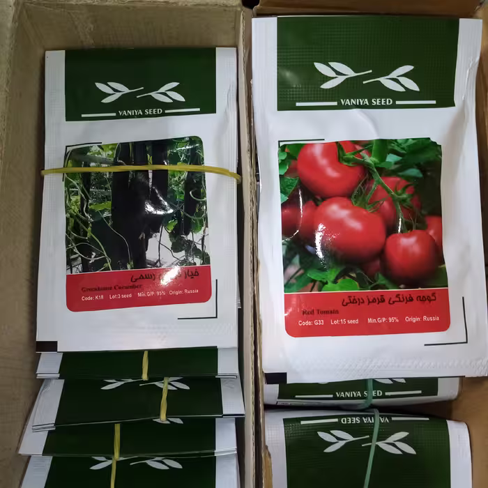 بذر خیار  40 بسته. بذرگوجه فرنگی 30 بسته