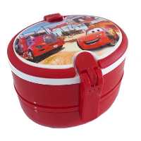 خرید ظرف غذا پلاستیکی دو طبقه بیضی کارا مدل فانتزی