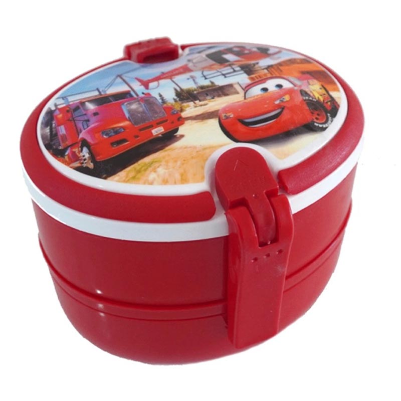 خرید ظرف غذا پلاستیکی دو طبقه بیضی کارا مدل فانتزی