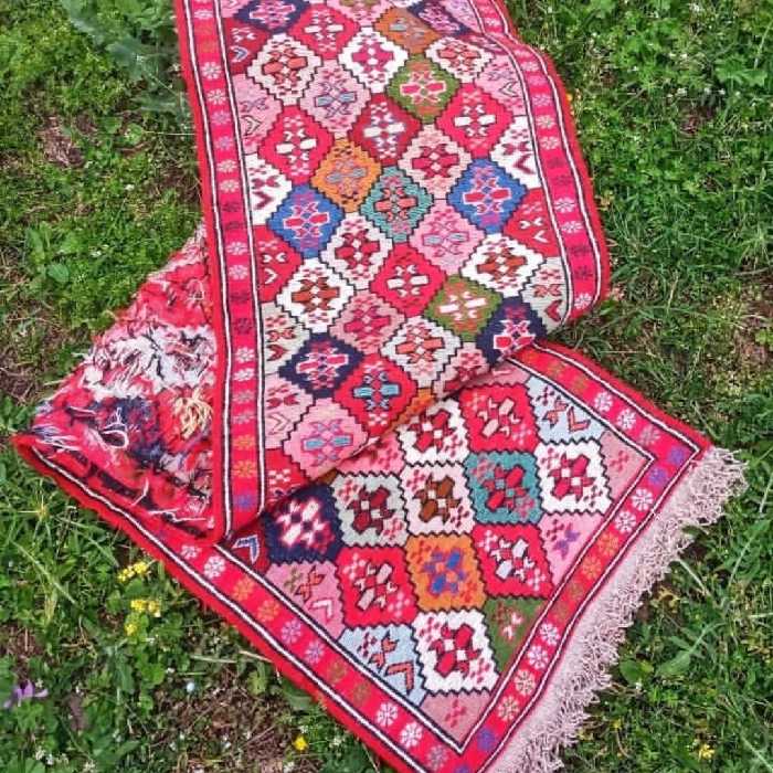 رانر ورنی پشم دستبافت عشایری آذربایجان طرح قشقایی (50در200) 