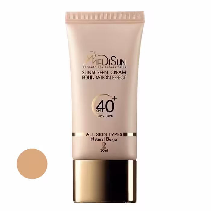 کرم ضد آفتاب رنگی مدیسان SPF40 شماره 2 مناسب انواع پوست حجم 30 میلی لیتر
