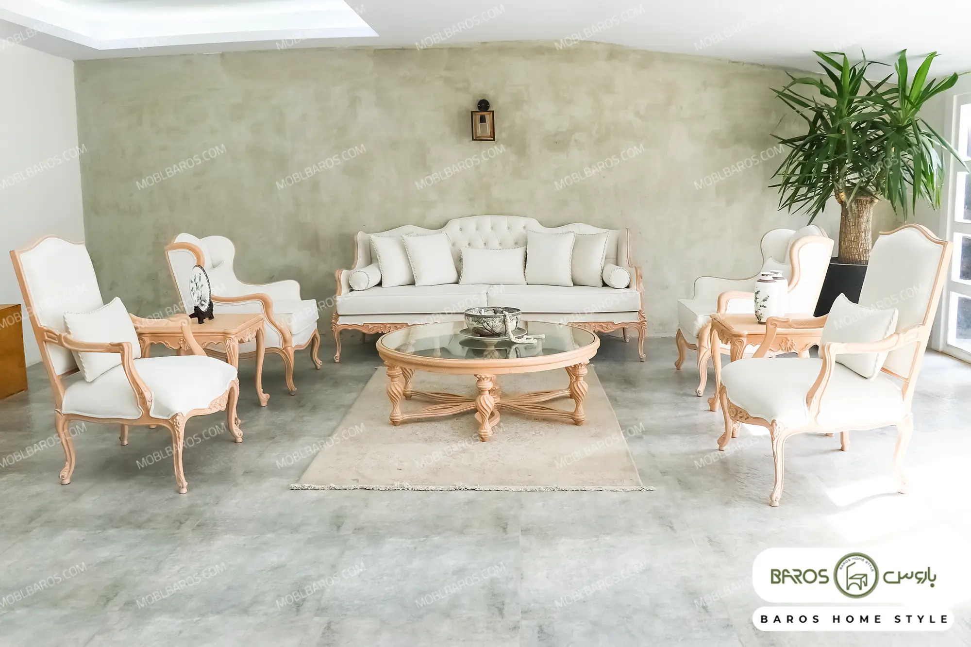 سرویس مبلمان آماده تحویل رومینا - مبل 7 نفره   ناهار خوری 6 نفره   جلومبلی عسلی