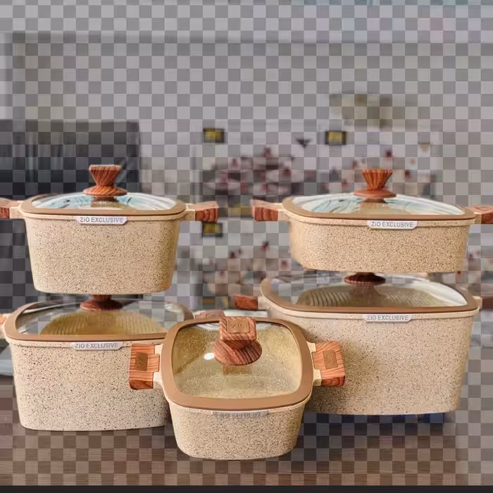 سرویس قابلمه 10 پارچه مربعی زیو ترکیه مدل 7170