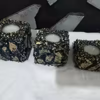 جاشمعی سه سایز سرامیکی (سرمه ای طلایی)