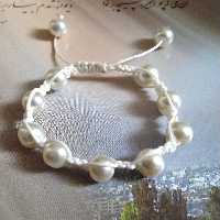 دستبند مروارید و بافت
