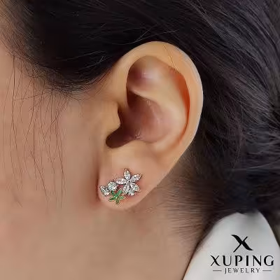 گوشواره سوزنی شکوفه برند ژوپینگ