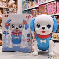 اسباب بازی سگ باطری خور چراغ دار موزیکال و راه رونده وارداتی ارتفاع 14سانت