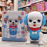 اسباب بازی سگ باطری خور چراغ دار موزیکال و راه رونده وارداتی ارتفاع 14سانت