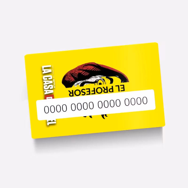 استیکر(برچسب) کارت عابر بانک-طرح مانی هیست(Money Heist)-کد6-سفارشی