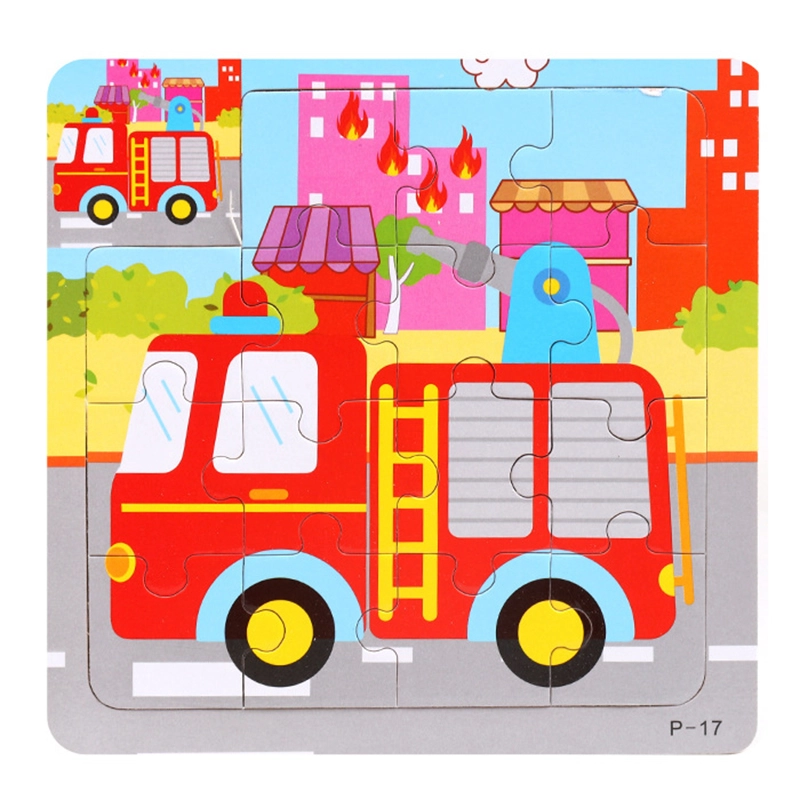 پازل چوبی کودک مدل ماشین آتش نشانی کد 44P17