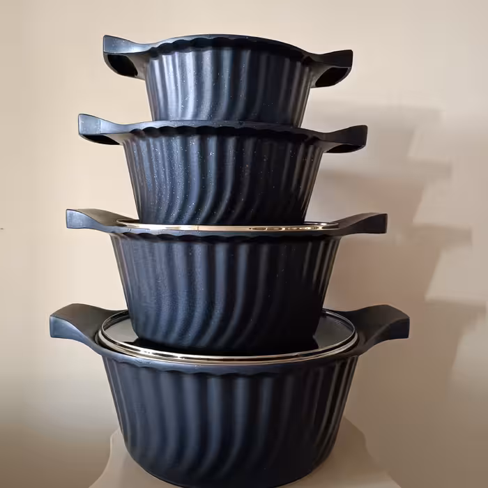 سرویس قابلمه 12 پارچه گرانیتی رادیس در چند رنگ (مشکی .سرمه ای.کرمی)